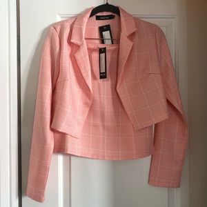 Plaid skirt + jacket set